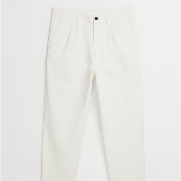 ZaraBNWT Pleated White Chino Pants Size 30 - Picture 3 of 5